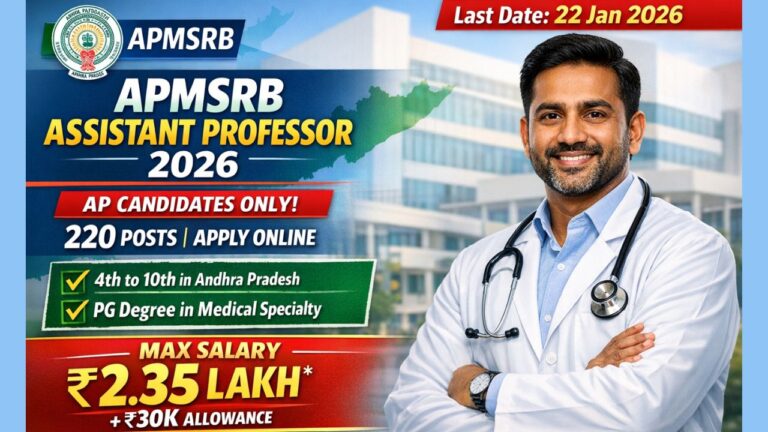 APMSRB 220 Assistant Professor Vacancy 2026