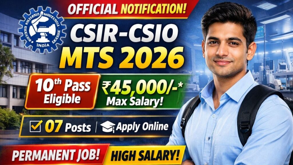 CSIR CSIO Chandigarh Recruitment 2026