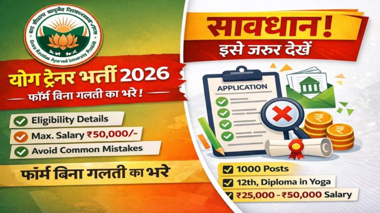 Guru Ravidas Ayurved University Yoga Trainer Recruitment 2026
