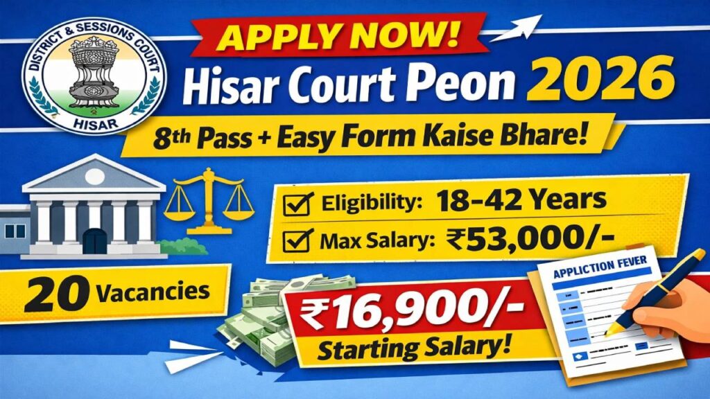 Hisar Court Peon Recruitment 2026