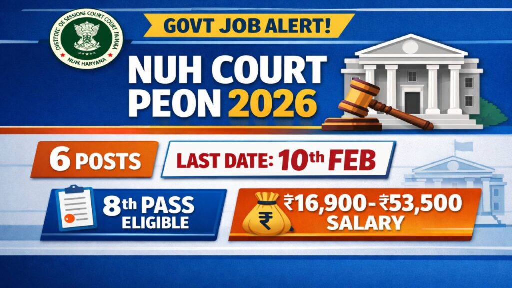 Nuh Court Peon Recruitment 2026