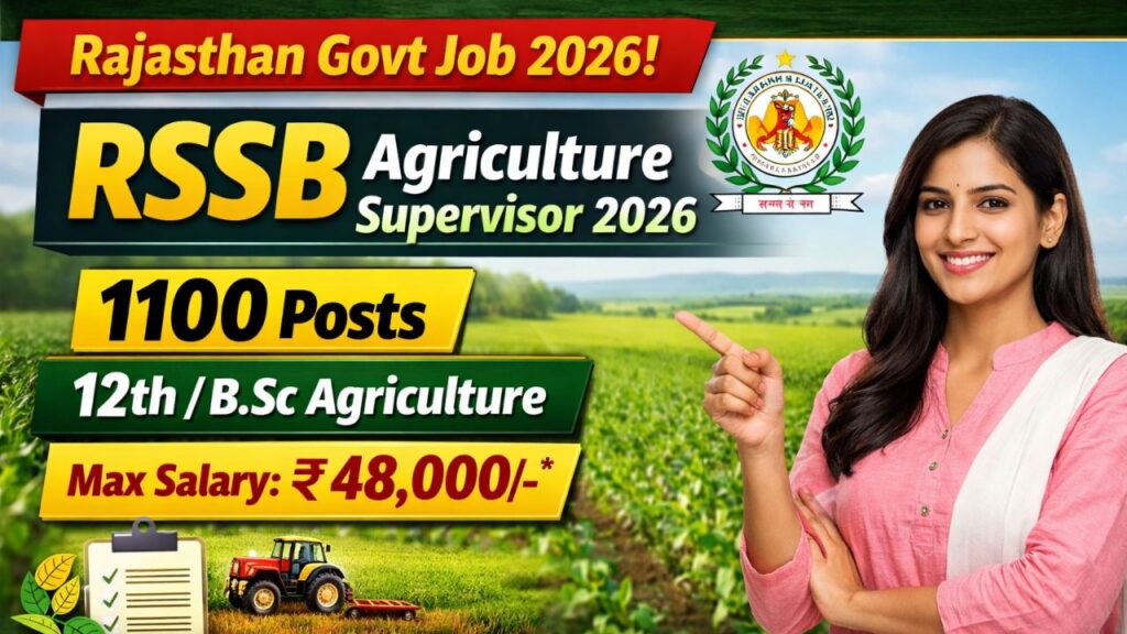 Rajasthan Agriculture Supervisor Recruitment 2026