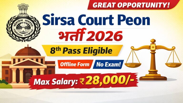 Sirsa Court Peon Recruitment 2026