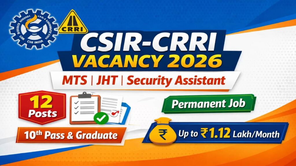 CSIR CRRI Recruitment 2026