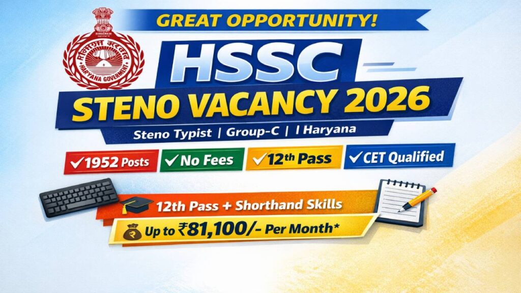 HSSC Steno Recruitment 2026