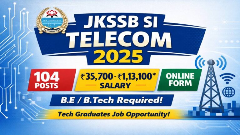 JKSSB Sub Inspector Recruitment 2025