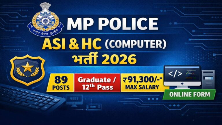 MP Police ASI Head Constable Computer Recruitment 2026