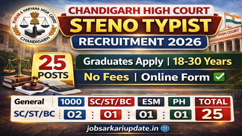 Punjab Haryana High Court Steno Typist Recruitment 2026