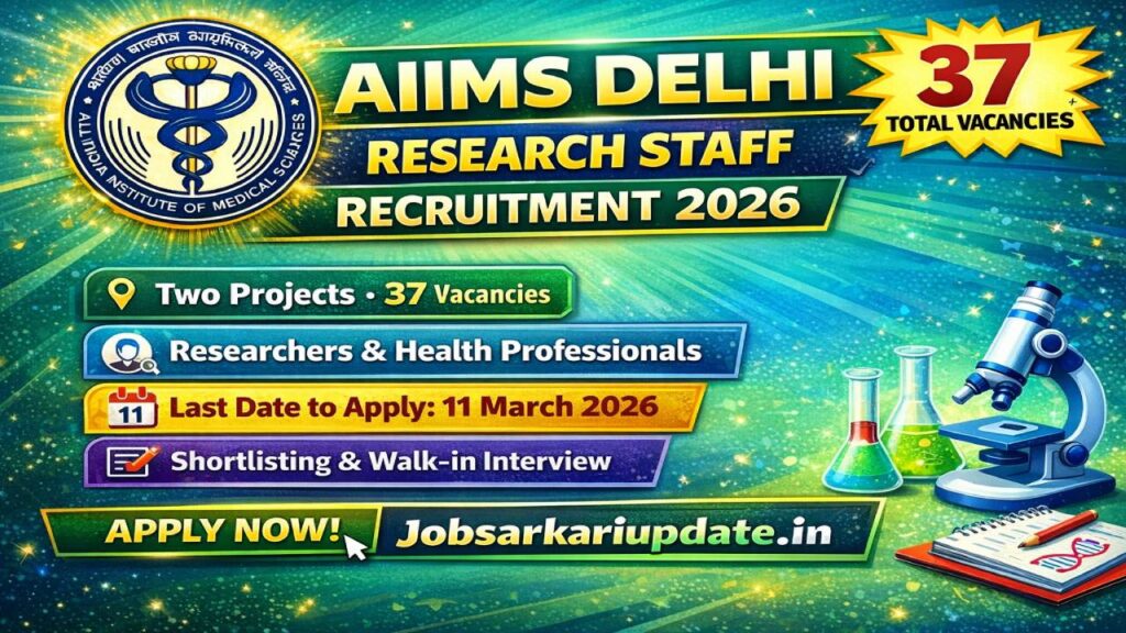 AIIMS Delhi Research Staff Recruitment 2026