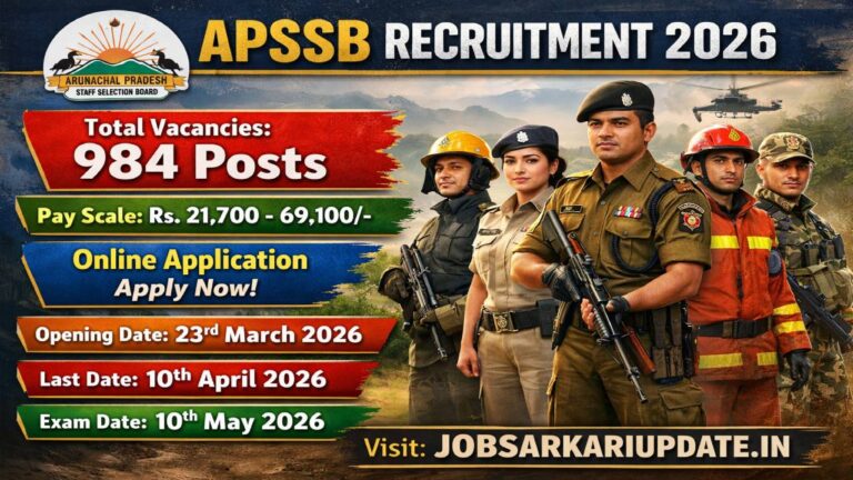 APSSB Uniformed Services Recruitment 2026 apply online