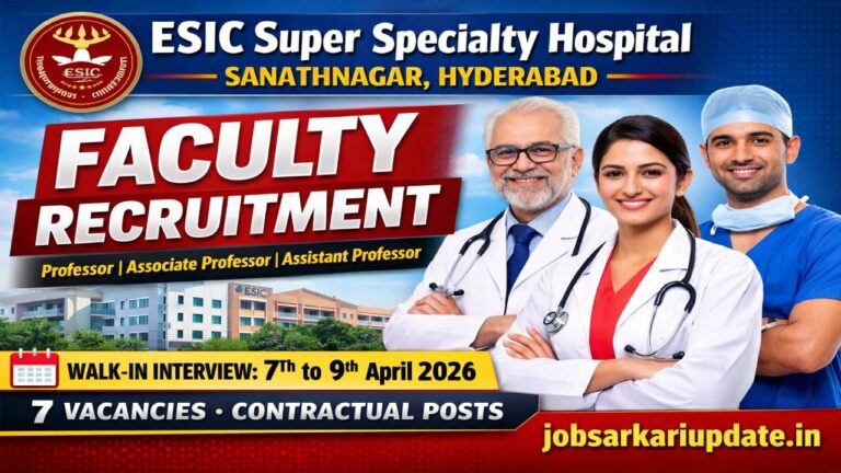 ESIC Hyderabad Faculty Walk-in Interview 2026