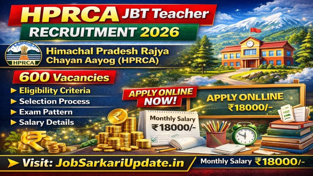 HPRCA Junior Basic Teacher Job Trainee 2026 apply online