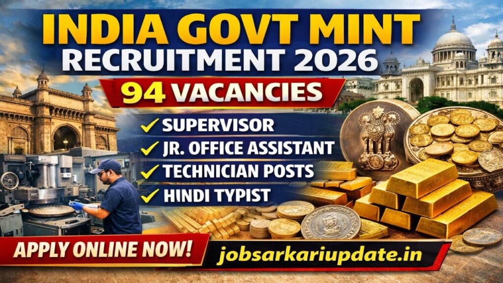 India Government Mint Supervisor Technician Recruitment 2026
