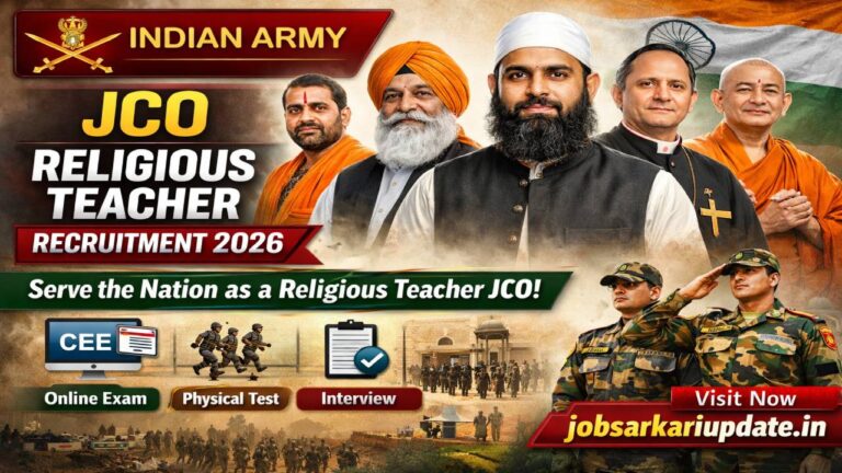 Indian Army Religious Teacher JCO Recruitment 2026