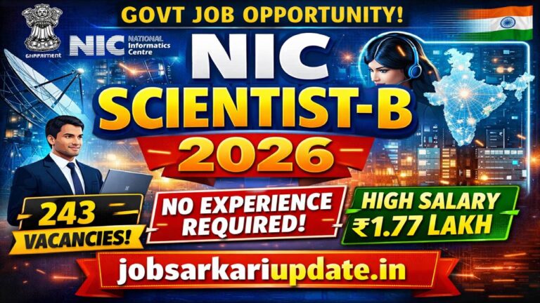 NIC Scientist B Recruitment 2026 Apply Online
