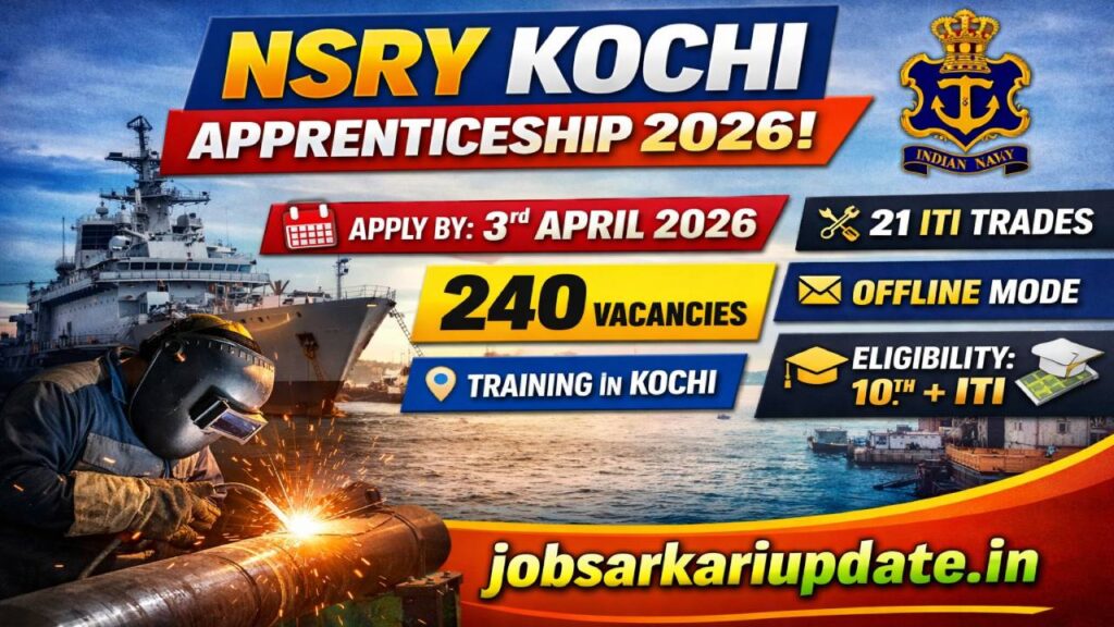 Naval Ship Repair Yard Apprenticeship 2026 Kochi