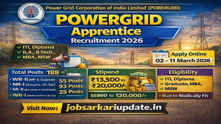 POWERGRID Apprenticeship 2026 All Region Apply Online