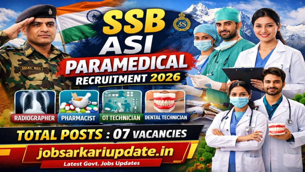 SSB ASI Paramedical Recruitment 2026