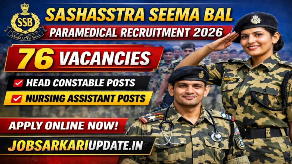 SSB Head Constable Paramedical Recruitment 2026