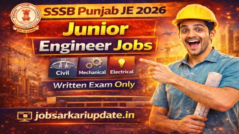 SSSB Punjab Junior Engineer Recruitment 2026