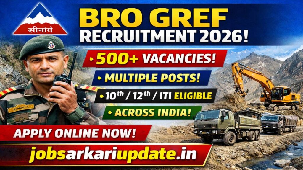 BRO GREF Recruitment 2026 Draughtsman Operator