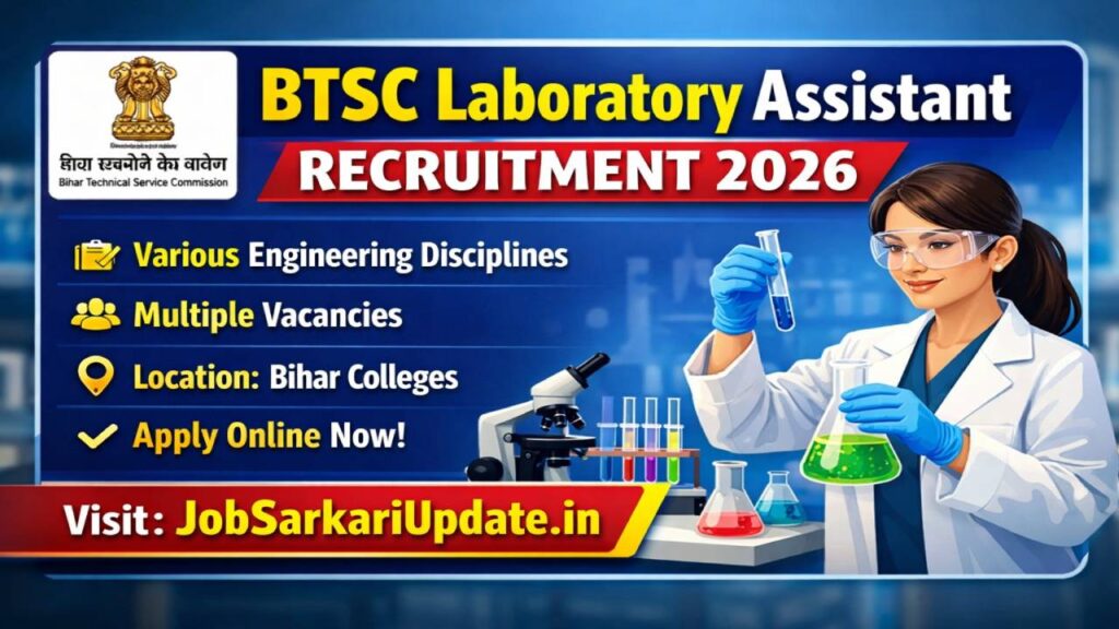 BTSC Laboratory Assistant Civil Engineering recruitment 2026 eligibility