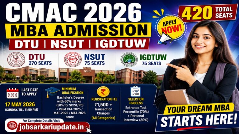 CMAC MBA 2026 seat matrix DTU NSUT IGDTUW category wise