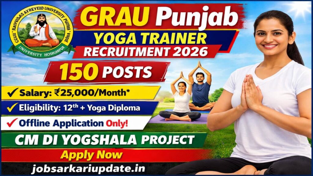 GRAU Punjab Yoga Trainer Recruitment 2026