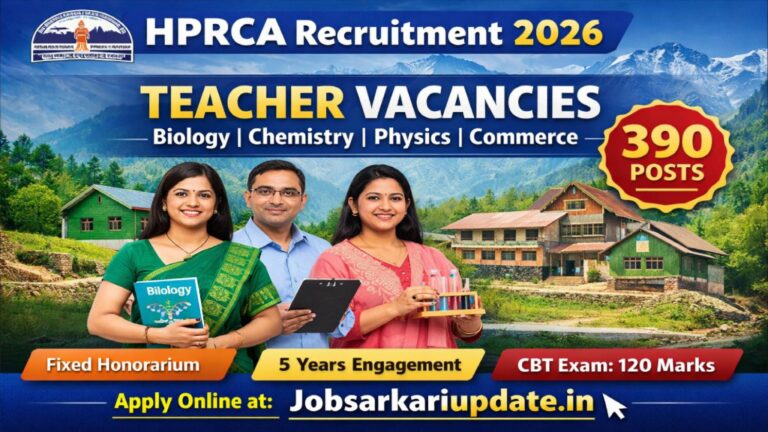 HPRCA Biology Chemistry Physics Commerce teacher vacancy 2026