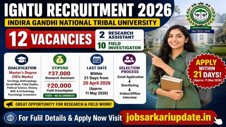 IGNTU Research Assistant salary per month 2026 Sociology
