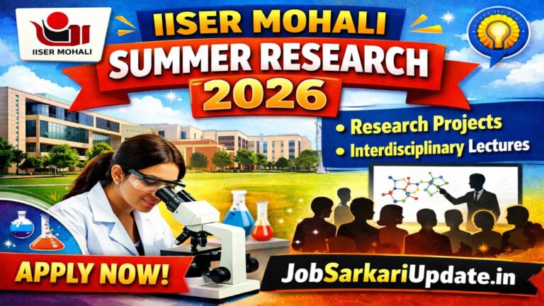 IISER Mohali Summer Research Program 2026 accommodation categories explained