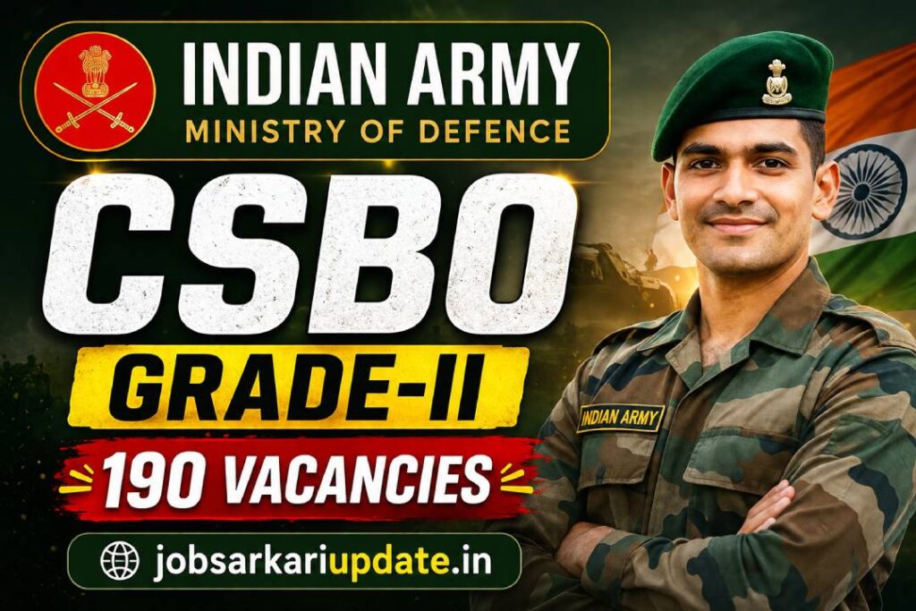 Indian Army CSBO Grade-II vacancy and salary 2026