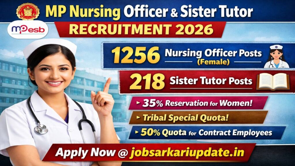 MP Nursing Officer and Sister Tutor Recruitment 2026 Eligibility