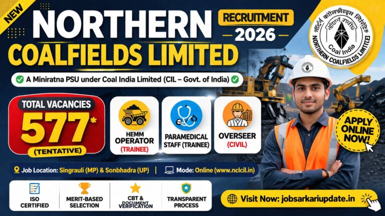 NCL Recruitment 2026 HEMM Operator Paramedical Overseer
