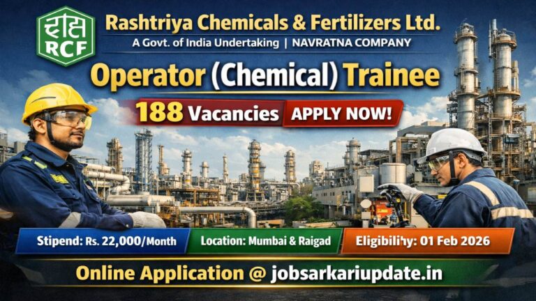 RCF Chemical Operator Trainee eligibility BSc Chemistry NCVT 2026