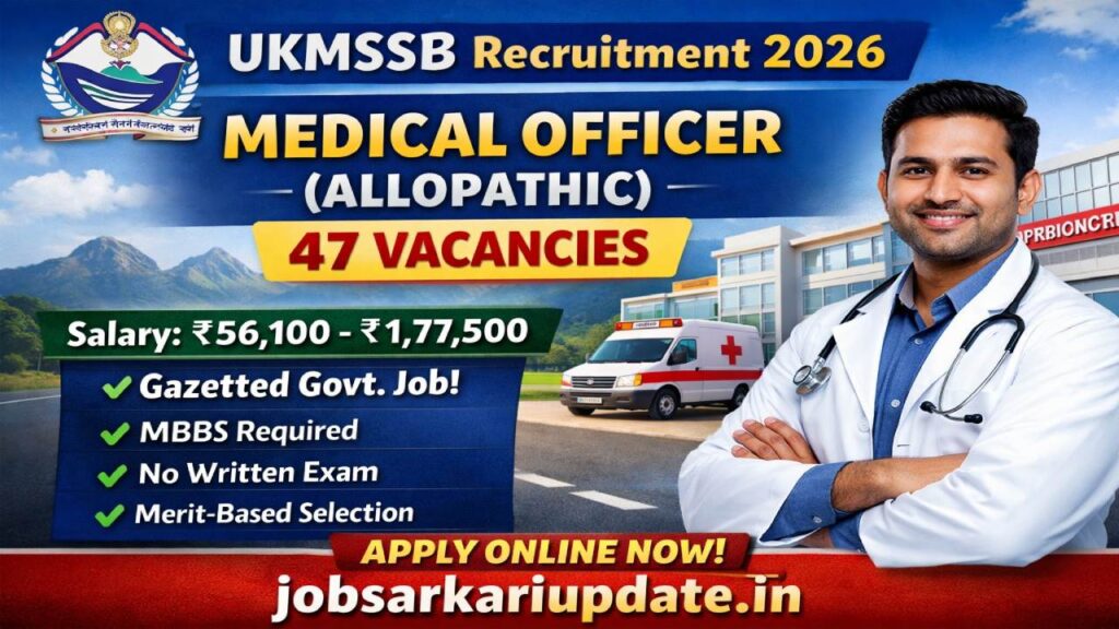 UKMSSB Medical Officer Allopathic Recruitment 2026