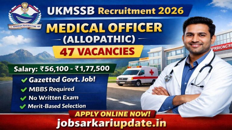 UKMSSB Medical Officer Allopathic Recruitment 2026