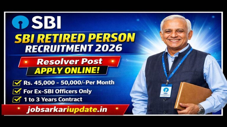 SBI Retired Person Recruitment 2026 Resolver