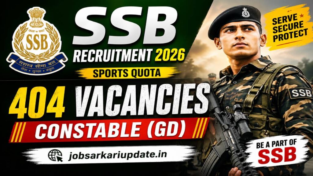 SSB Constable GD sports quota recruitment 2026 vacancy