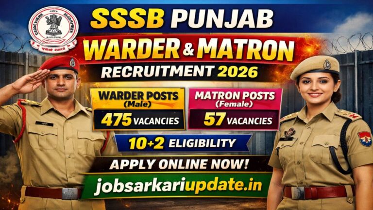 SSSB Punjab Warder Matron 2026 apply online