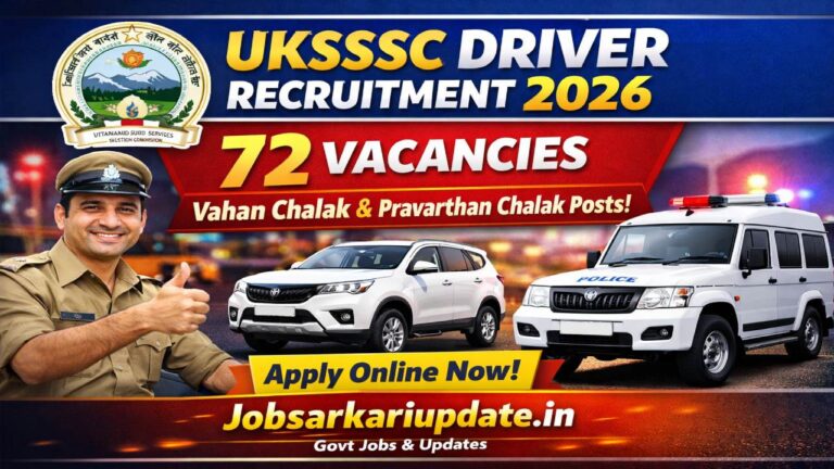 UKSSSC Vahan Chalak eligibility and driving licence requirement 2026