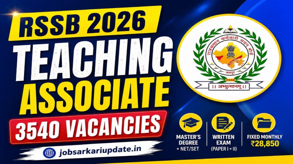 rssb teaching associate fixed salary 28850 per month 2026