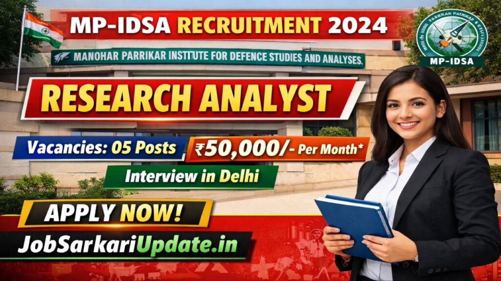 what is the salary and allowances for MP-IDSA Research Analyst 2026