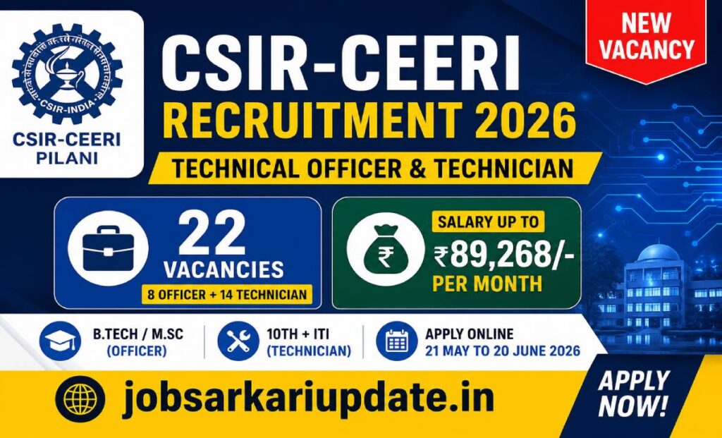 CSIR CEERI Technical Officer in-hand salary 2026