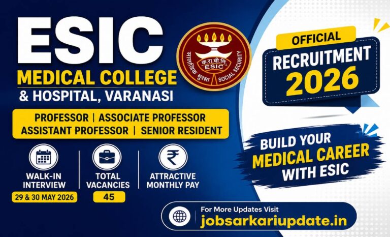 ESIC Varanasi contractual faculty walk-in interview 2026