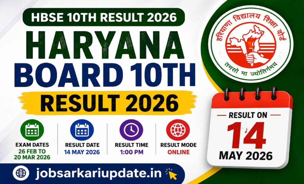 HBSE 10th Result 2026 check online by roll number