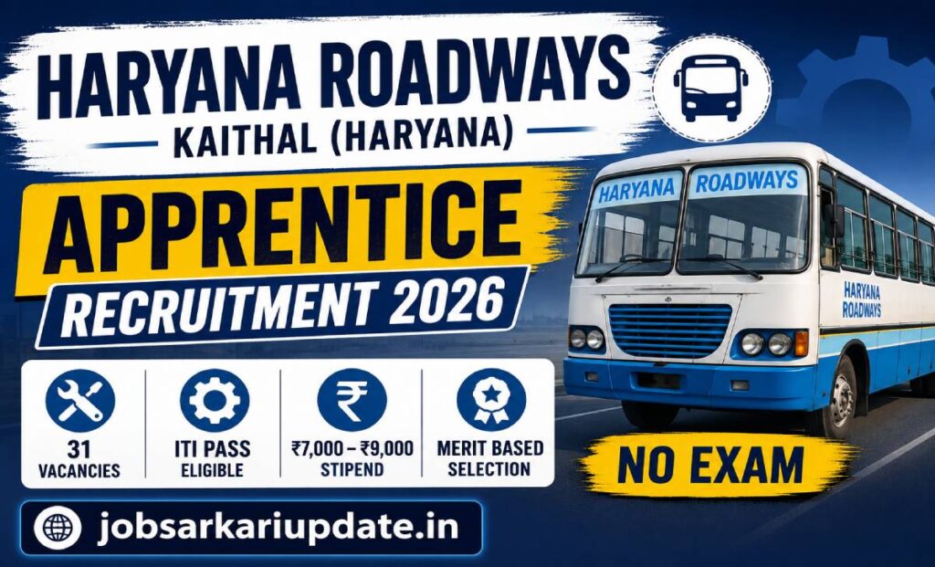 Haryana Roadways Mechanic Motor Vehicle apprentice stipend 2026