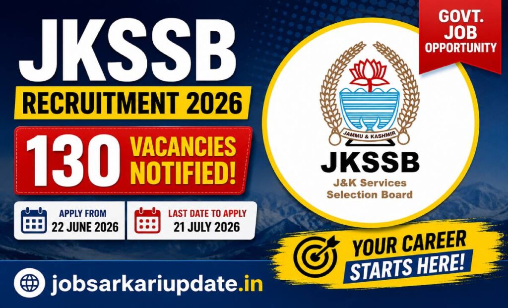 JKSSB online application last date 2026 for 130 posts