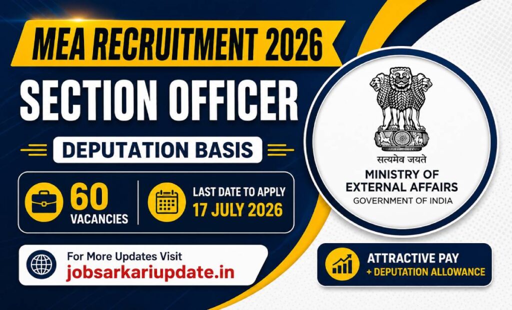 MEA Section Officer deputation 2026 eligibility and RPO posting details