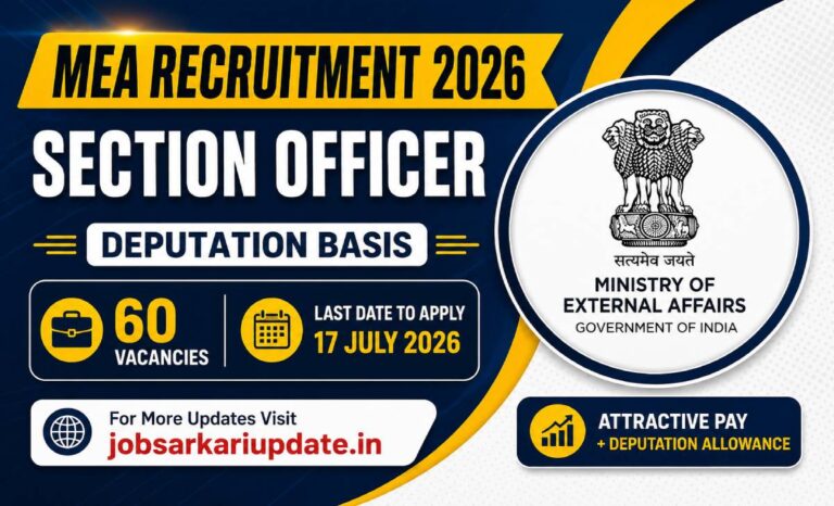 MEA Section Officer deputation 2026 eligibility and RPO posting details